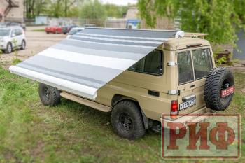 73 799 р. Маркиза автомобильная РИФ 2,5х2,0 м кассетная с электроприводом, корпус белый РИФ rif5833-2520m  с доставкой в г. Кемерово. Увеличить фотографию 4