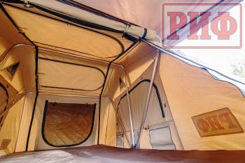 125 439 р. Палатка на крышу автомобиля РИФ Soft RT01-140, тент песочный, корпус черный, 240х140х130 см РИФ rifrt011406090w  с доставкой в г. Кемерово. Увеличить фотографию 13