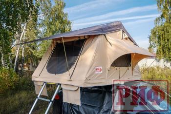 125 439 р. Палатка на крышу автомобиля РИФ Soft RT01-140, тент песочный, корпус черный, 240х140х130 см РИФ rifrt011406090w  с доставкой в г. Кемерово. Увеличить фотографию 9
