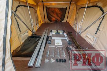 125 439 р. Палатка на крышу автомобиля РИФ Soft RT01-140, тент песочный, корпус черный, 240х140х130 см РИФ rifrt011406090w  с доставкой в г. Кемерово. Увеличить фотографию 25