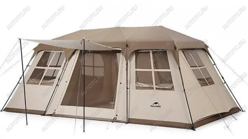 85 999 р. Палатка Naturehike Village 17, 4-местная, автоматическая, алюминиевый каркас, коричневая Naturehike cnh22zp021-br  с доставкой в г. Кемерово