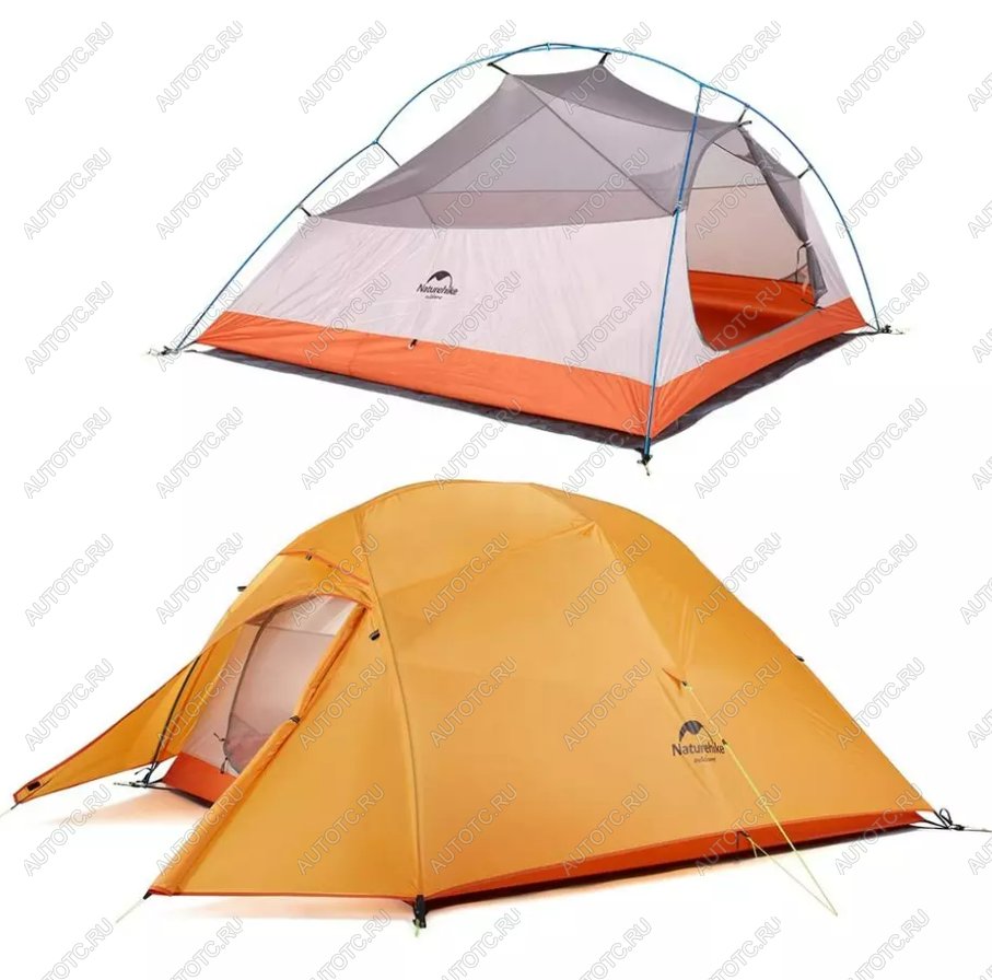 13 599 р. Палатка Naturehike Cloud Up 2-местная, алюминиевый каркас, оранжевая Naturehike nh17t001-t-tor  с доставкой в г. Кемерово