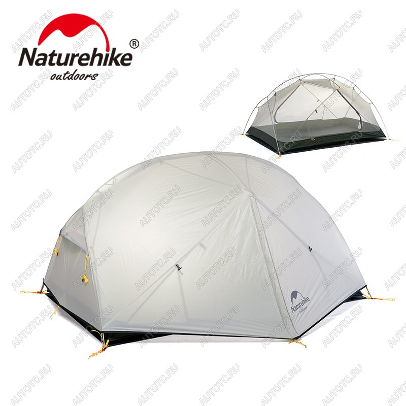 19 099 р. Палатка Naturehike Mongar Si 2-местная, алюминиевый каркас, сверхлегкая, серая Naturehike nh17t007-m-lgdgr  с доставкой в г. Кемерово