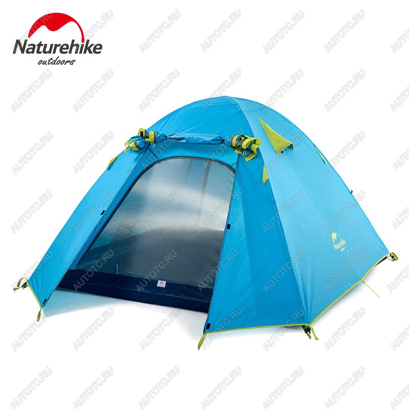 9 839 р. Палатка Naturehike P-Series 2-местная, алюминиевый каркас, голубая Naturehike nh18z022-p-2sbl  с доставкой в г. Кемерово