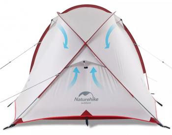 26 969 р. Палатка Naturehike Hiby Si 4-местная, алюминиевый каркас, серо-красный Naturehike nh19zp005-dg  с доставкой в г. Кемерово. Увеличить фотографию 4