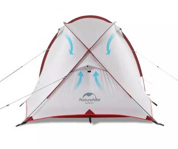 20 599 р. Палатка Naturehike Hiby Si 3-местная, алюминиевый каркас, серо-красная Naturehike nh19zp016-dg  с доставкой в г. Кемерово. Увеличить фотографию 5