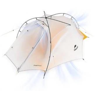 23 149 р. Палатка Naturehike Cloud Up-Wing Si 2-местная, алюминиевый каркас, серо-желтая Naturehike nh19zp083-2-2wdgrye  с доставкой в г. Кемерово. Увеличить фотографию 2