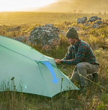 14 609 р. Палатка Naturehike Outdoor 2-местная, алюминиевый каркас, сверхлегкая, голубой Naturehike nh20zp091-2lbl  с доставкой в г. Кемерово. Увеличить фотографию 20