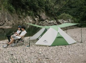 14 159 р. Палатка Naturehike Butterfly 2-местная, алюминиевый каркас, бело-зеленая Naturehike nh21yw132-whgr  с доставкой в г. Кемерово. Увеличить фотографию 4