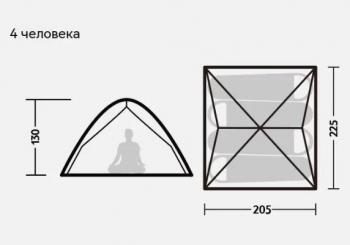 9 179 р. Палатка Naturehike 4-местная, быстросборная, серо-красная Naturehike nh21zp008-4grrd  с доставкой в г. Кемерово. Увеличить фотографию 3