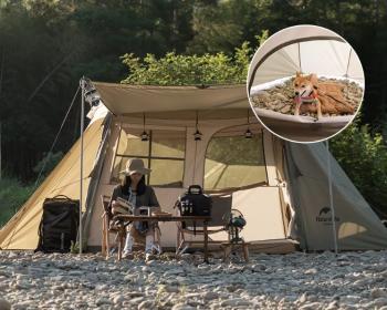 29 739 р. Палатка Naturehike Village 5.0 4-местная, алюминиевый каркас, снежная юбка, зеленая Naturehike nh21zp009-agr  с доставкой в г. Кемерово. Увеличить фотографию 8