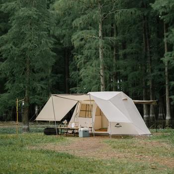 29 739 р. Палатка Naturehike Village 5.0 4-местная, алюминиевый каркас, снежная юбка, бежевая Naturehike nh21zp009-kh  с доставкой в г. Кемерово. Увеличить фотографию 9