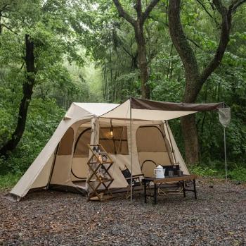 29 739 р. Палатка Naturehike Village 5.0 4-местная, алюминиевый каркас, снежная юбка, бежевая Naturehike nh21zp009-kh  с доставкой в г. Кемерово. Увеличить фотографию 18