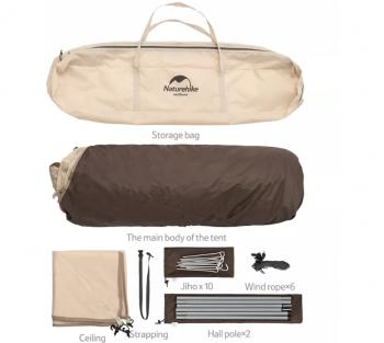 13 949 р. Палатка Naturehike Ango 3-местная, быстросборная, бежевая Naturehike nh21zp010-kh  с доставкой в г. Кемерово. Увеличить фотографию 11