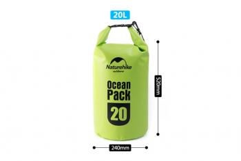 1 059 р. Гермомешок Naturehike Ocean Pack 20 л. (зелёный) Naturehike fs15m010-j-20gr  с доставкой в г. Кемерово. Увеличить фотографию 3