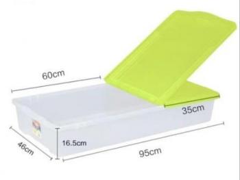 5 389 р. Короб для хранения IRIS UNDER-BED PLASTIC BOX 46л, зеленый IRIS OHYAMA ub950-gr  с доставкой в г. Кемерово. Увеличить фотографию 3