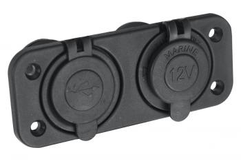 1 249 р. Розетка комбинированная с USB 3,1А на монтажной панели РИФ rif22-4-1009100  с доставкой в г. Кемерово. Увеличить фотографию 1