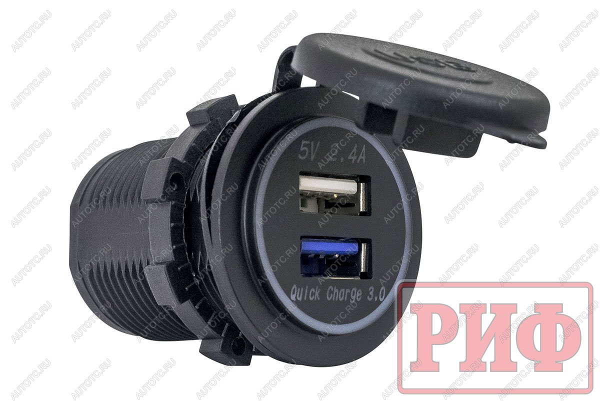 1 949 р. Розетка USB 2.4А, QC 3.0 34x37х54 РИФ rif22-4-1014100  с доставкой в г. Кемерово