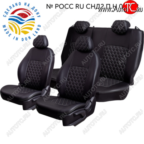 7 199 р. Чехлы модельные (РЗС60/40+подлок., 3Г, Илана- Орегон) Турин-Ромб Lord Autofashion  Chery Tiggo 7 PRO (2019-2025) (черный/серый/серый)  с доставкой в г. Кемерово