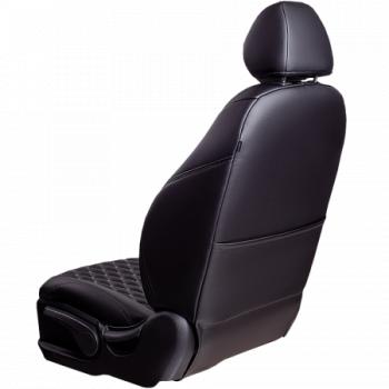 19 649 р. Комплект чехлов для сидений (РЗС 40/60 2Г Орегон) БАЙРОН Lord Autofashion KIA Ceed 2 JD дорестайлинг, хэтчбэк (2012-2015) (черный, вставка черная, строчка темно-серая)  с доставкой в г. Кемерово. Увеличить фотографию 4