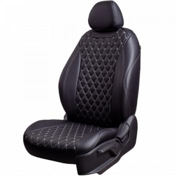 Комплект чехлов для сидений (РЗС 40/60 2Г Орегон) БАЙРОН Lord Autofashion KIA Ceed 2 JD дорестайлинг, хэтчбэк (2012-2015) (черный, вставка черная, строчка темно-серая)