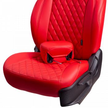 12 499 р. Комплект чехлов для сидений (ЦЗС 2П Орегон) БАЙРОН ст БАЙРОН Lord Autofashion Лада 2113 (2004-2013) (красный, вставка красная, строчка красная)  с доставкой в г. Кемерово. Увеличить фотографию 2