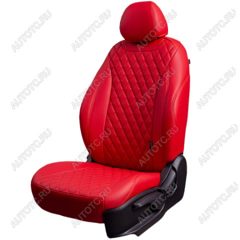12 499 р. Комплект чехлов для сидений (ЦЗС 2П Орегон) БАЙРОН ст БАЙРОН Lord Autofashion Лада 2113 (2004-2013) (красный, вставка красная, строчка красная)  с доставкой в г. Кемерово
