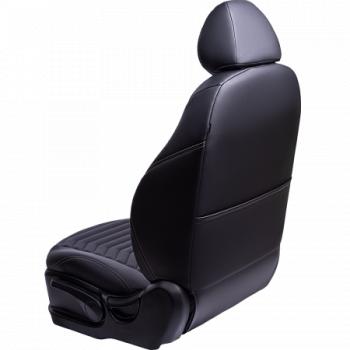 25 899 р. Комплект чехлов для сидений (к.Elegance РЗС 40/60+подлок. 3Г Орегон) БАЙРОН ст ПРЕЗИДЕНТ Lord Autofashion  Skoda Octavia  A7 (2012-2020) дорестайлинг лифтбэк, дорестайлинг универсал, рестайлинг лифтбэк, рестайлинг универсал (черный, вставка черная, строчка бежевая)  с доставкой в г. Кемерово. Увеличить фотографию 4