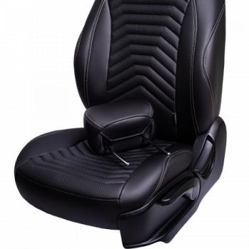 25 899 р. Комплект чехлов для сидений (к.Elegance РЗС 40/60+подлок. 3Г Орегон) БАЙРОН ст ПРЕЗИДЕНТ Lord Autofashion  Skoda Octavia  A7 (2012-2020) дорестайлинг лифтбэк, дорестайлинг универсал, рестайлинг лифтбэк, рестайлинг универсал (черный, вставка черная, строчка бежевая)  с доставкой в г. Кемерово. Увеличить фотографию 11