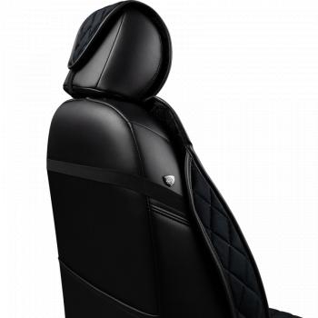 4 699 р. Накидка на сиденье (5 мест Хами) ФЕНИКС ст РОМБ Lord Autofashion   (черный, строчка бежевая)  с доставкой в г. Кемерово. Увеличить фотографию 9