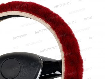 479 р. Оплетка руля (искусственный мех/короткий ворс, 37-40 см) Автопилот Премиум   (коричневый)  с доставкой в г. Кемерово. Увеличить фотографию 2