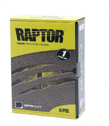 Покрытие защитное повышенной прочноcти RAPTOR черное, с отвердителем 2K U-POL 1л  rlbs1
