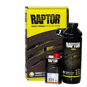 Покрытие защитное повышенной прочноcти RAPTOR, колеруемое, с отвердителем 2K U-POL 1л  rlts1