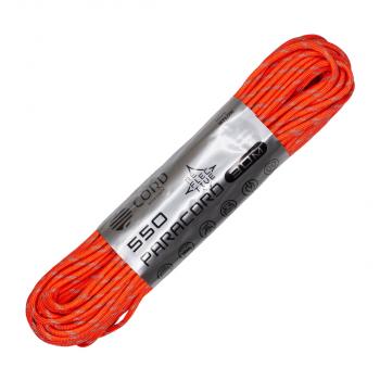 Паракорд 550 CORD nylon 30м световозвращающий (neon orange)  550.n30.lm.n.or