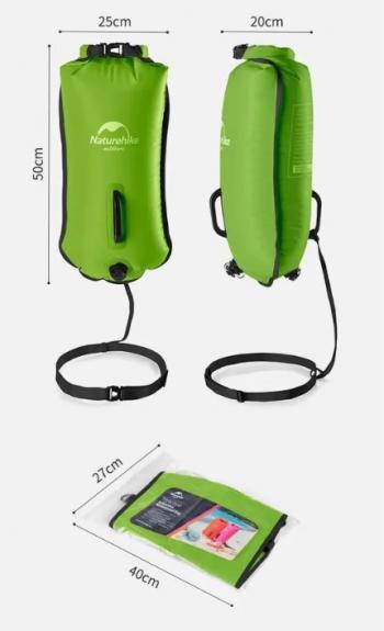 1 729 р. Гермомешок Naturehike туристический 18 л. ярко-зеленый  nh17s001-g-gr  с доставкой в г. Кемерово. Увеличить фотографию 4