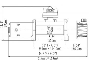54 239 р. Лебёдка электрическая двухскоростная 12V Runva 10000 lbs 4500 кг  ewd10000s  с доставкой в г. Кемерово. Увеличить фотографию 12