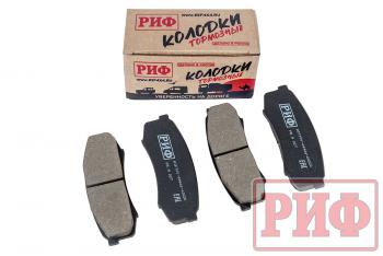 1 039 р. Колодки тормозные задние РИФ Toyota LC 105,120, Mitsubishi Pajero 3, 4 OEM 04466-60020, 04466-60010 , 4605A448  riftoy-04466-60020  с доставкой в г. Кемерово. Увеличить фотографию 1