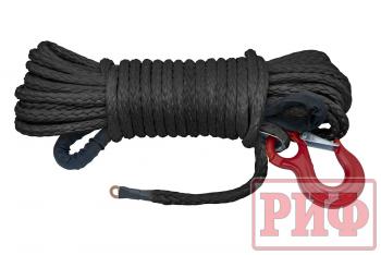 9 479 р. Трос для лебёдки синтетический РИФ 11 мм25 м черный (готовый)  rope11mm25mbl  с доставкой в г. Кемерово. Увеличить фотографию 1
