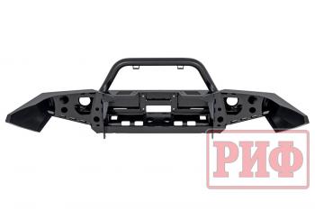 69 599 р. Бампер РИФ силовой передний Toyota Land Cruiser Prado 120 c доп. фарами, центральной дугой, защитой бачка омывателя  rif120-10170  с доставкой в г. Кемерово. Увеличить фотографию 2