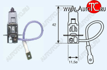 10 р. H3 (12V-55W  PK22S) ЛАМПА УПАКОВКА (1 шт) BLICK BODYPARTS lp0h300-980-o  с доставкой в г. Кемерово