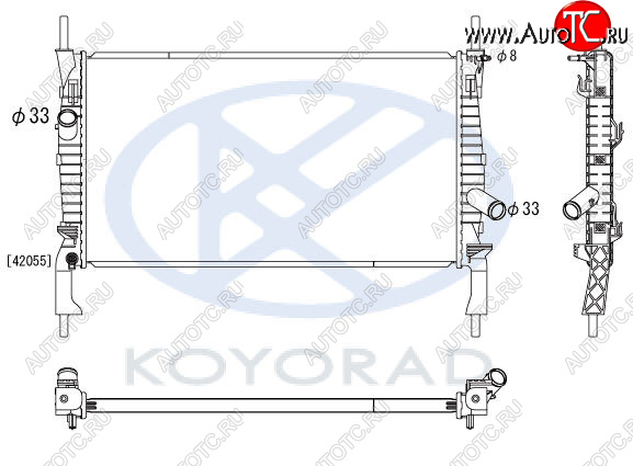 6 799 р. TRANSIT РАДИАТОР ОХЛАЖДЕН (KOYO) БЕЗ КОНДИЦ (см.каталог) KOYORAD fdtrt06-911  с доставкой в г. Кемерово