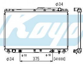 CAMRY {LX ES300} РАДИАТОР ОХЛАЖДЕН ЛЕВ НИЖН ВЫХОД БЕЗ ГОРЛОВИН AT 3 (KOYO) KOYORAD tycam93-915-l