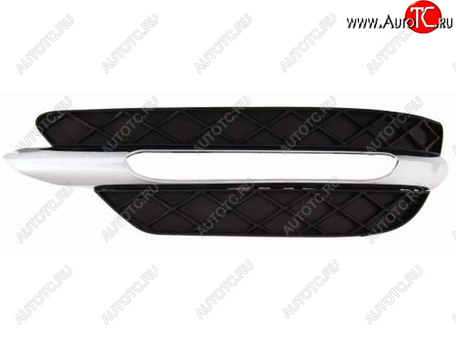 1 099 р. Левая вставка переднего бампера (пр-во Тайвань) HENGFU  Mercedes-Benz C-Class  W204 (2011-2015) рестайлинг седан (молдинг хром)  с доставкой в г. Кемерово
