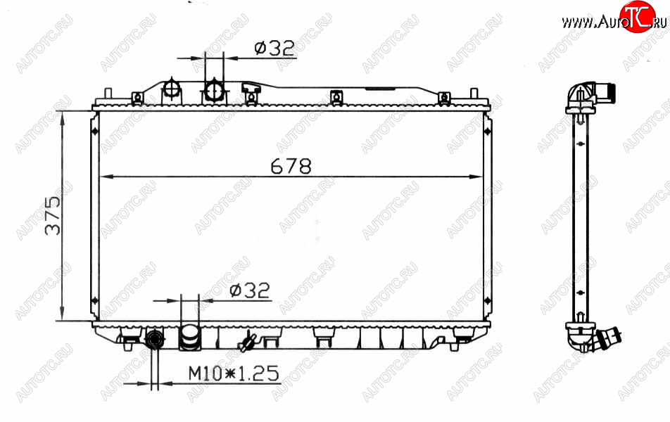 5 249 р. CIVIC (375x695 мм) РАДИАТОР ОХЛАЖДЕН (СЕДАН) (ХЭТЧБЭК) MT BODYPARTS hdcvc06-917  с доставкой в г. Кемерово