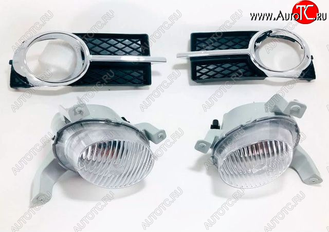 2 869 р. Комплект противотуманных фар (с решеткой бампера, пр-во Китай) BODYPARTS Chevrolet Aveo T250 седан рестайлинг (2006-2011)  с доставкой в г. Кемерово
