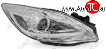 37 999 р. Комплект фар в сборе (линзованые, хром) JUNYAN  Mazda 3/Axela  BL (2009-2013) дорестайлинг седан, дорестайлинг, хэтчбэк 5 дв., рестайлинг седан, рестайлинг, хэтчбэк (Хром)  с доставкой в г. Кемерово