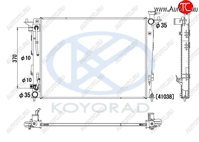 13 099 р. IX35 {KIA SPORTAGE 10- (mot. G4KD)} РАДИАТОР ОХЛАЖДЕН (бензин) AT (KOYO) KOYORAD hnx3510-911  с доставкой в г. Кемерово