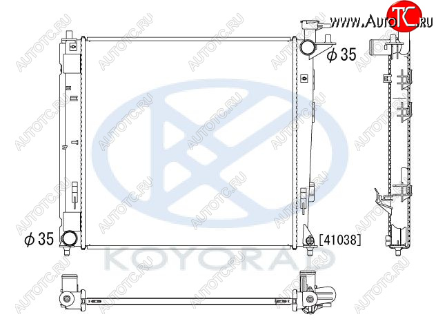 6 399 р. IX35 {KIA SPORTAGE 10-} РАДИАТОР ОХЛАЖДЕН (дизель) 2 MT (KOYO) KOYORAD hnx3510-914  с доставкой в г. Кемерово