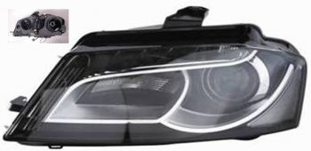 Левая фара (c электрокорректором) DEPO Audi A3 ( 8P1 хэтчбэк 3 дв.,  8PA хэтчбэк 5 дв.) (2008-2010) 2-ой рестайлинг (ксенон)