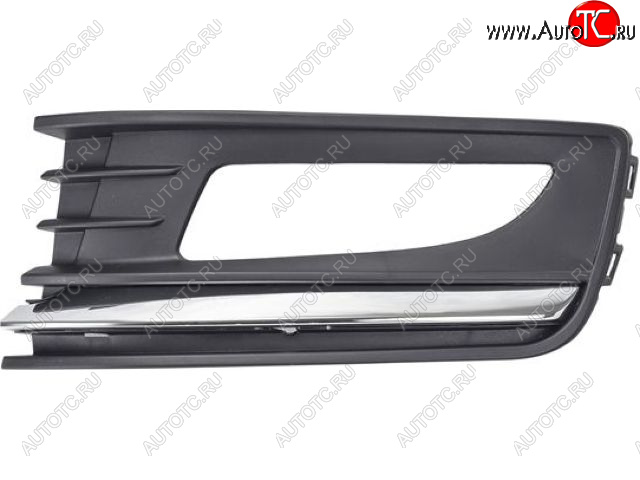 549 р. Левая вставка переднего бампера (с отверстием под ПТФ, пр-во Китай) BODYPARTS Volkswagen Polo 5 седан рестайлинг (2015-2020) (молдинг хром)  с доставкой в г. Кемерово